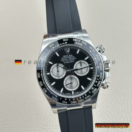 Clean Factory Rolex Daytona 126519LN-0002 Schwarzes Zifferblatt Graue Hilfszifferblätter - Dandong 4131 | Weißgold