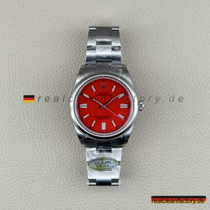 Clean Factory Rolex Oyster Perpetual 124300-0007 Rotes Zifferblatt Super Clone 41mm