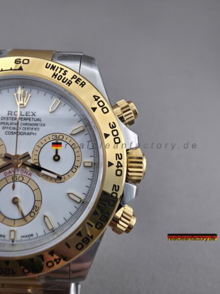 Rolex Daytona 126503-0001 Weißes Zifferblatt Bicolor Gelbgold Clean Factory Beste Super Clone Replik