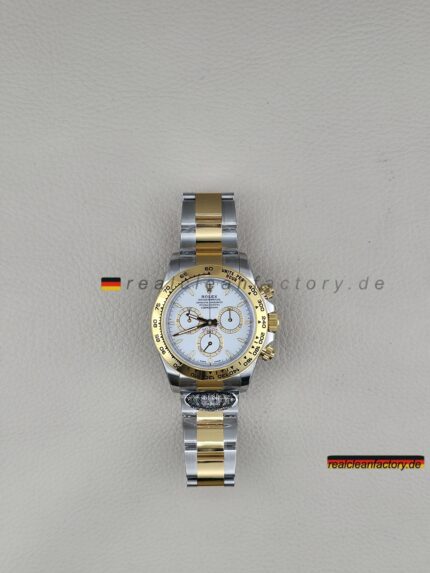Rolex Daytona 126503-0001 Weißes Zifferblatt Bicolor Gelbgold Clean Factory Beste Super Clone Replik