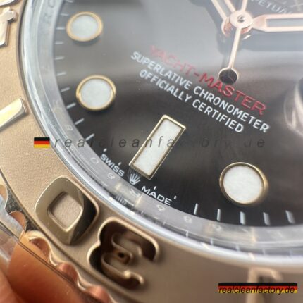 Clean Factory Rolex Yacht-Master M126621-0002 | Everose Gold Zweifarbig Schwarzes Zifferblatt | Premium Replica Uhr