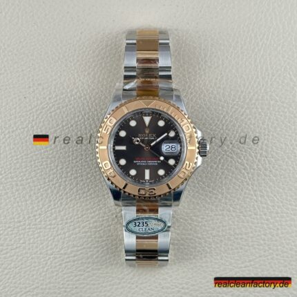 Clean Factory Rolex Yacht-Master M126621-0002 | Everose Gold Zweifarbig Schwarzes Zifferblatt | Premium Replica Uhr