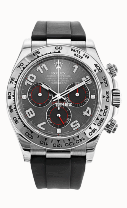 Clean Factory Rolex Daytona 116519LN-0104 Schwarz Zifferblatt Arabische Zahlen Rote Hilfszifferblatt Zeiger Racing – Dandong 4130 Super Klon | 18k Weißgold