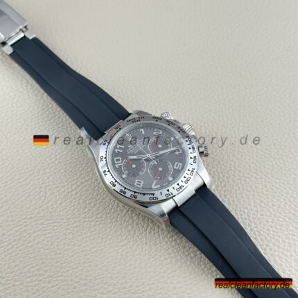 Clean Factory Rolex Daytona 116519LN-0104 Schwarz Zifferblatt Arabische Zahlen Rote Hilfszifferblatt Zeiger Racing - Dandong 4130 Super Klon | 18k Weißgold