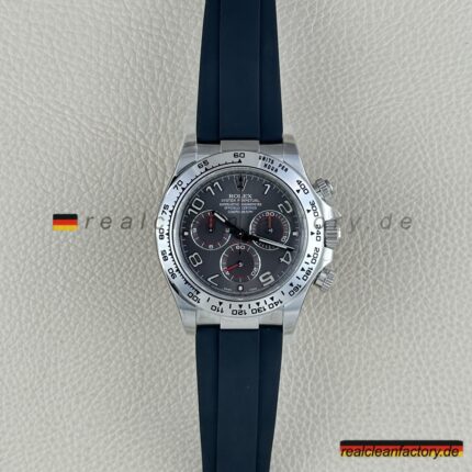 Clean Factory Rolex Daytona 116519LN-0104 Schwarz Zifferblatt Arabische Zahlen Rote Hilfszifferblatt Zeiger Racing – Dandong 4130 Super Klon | 18k Weißgold