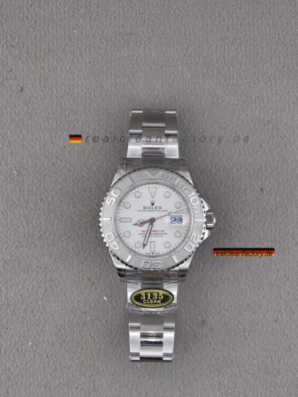 Clean Factory Rolex Yacht-Master 116622-0002 | Legendärer Roter Sekundenzeiger Weißes Zifferblatt | Roter Zeiger Rolex | 3135 Klon