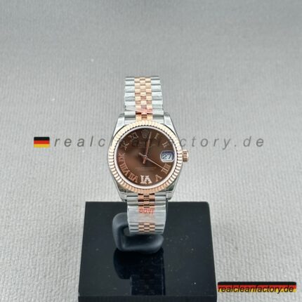 Rolex Lady Datejust 278271-0004 – Schokoladenbraunes Zifferblatt & Diamantbesetzte Römische Ziffern – Super Clone Clean Factory