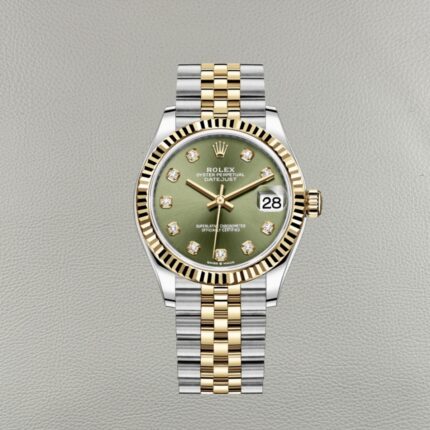 Rolex Lady Datejust 278273-0030 – Olivgrünes Zifferblatt mit Moissanit und Gelbgold – Super Clone Clean Factory