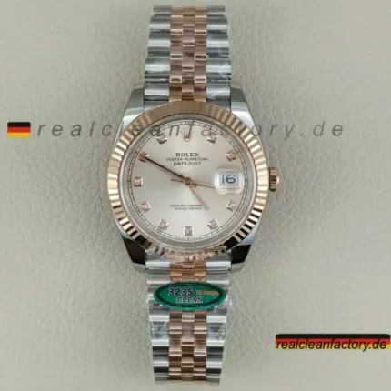 Clean Factory Rolex Datejust 41 Ref. 126331-0008 | Everose Rolesor | Sundust Zifferblatt | Moissanit-Besatz | DD3235