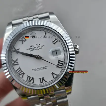 Clean Factory Rolex Datejust 41 Ref. 126334-0024 | Weiß Römisch | 18K WG Wrapped Lünette | DD3235