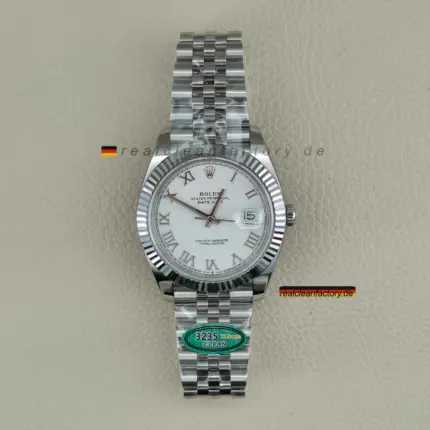 Clean Factory Rolex Datejust 41 Ref. 126334-0024 | Weiß Römisch | 18K WG Wrapped Lünette | DD3235