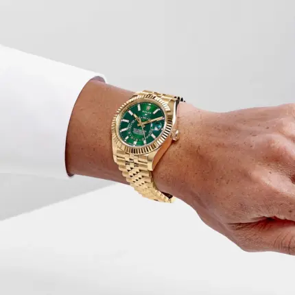 Rolex Sky-Dweller 42 Ref. 336938-0008 Gelbgold Grün Jubilee ZF | DD9002