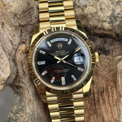 VS Factory Rolex Day-Date 40 Ref. 228238-0004 Gelbgold Schwarz Baguette – Dandong 3255